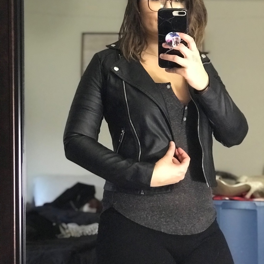 Boohoo faux leather biker jacket